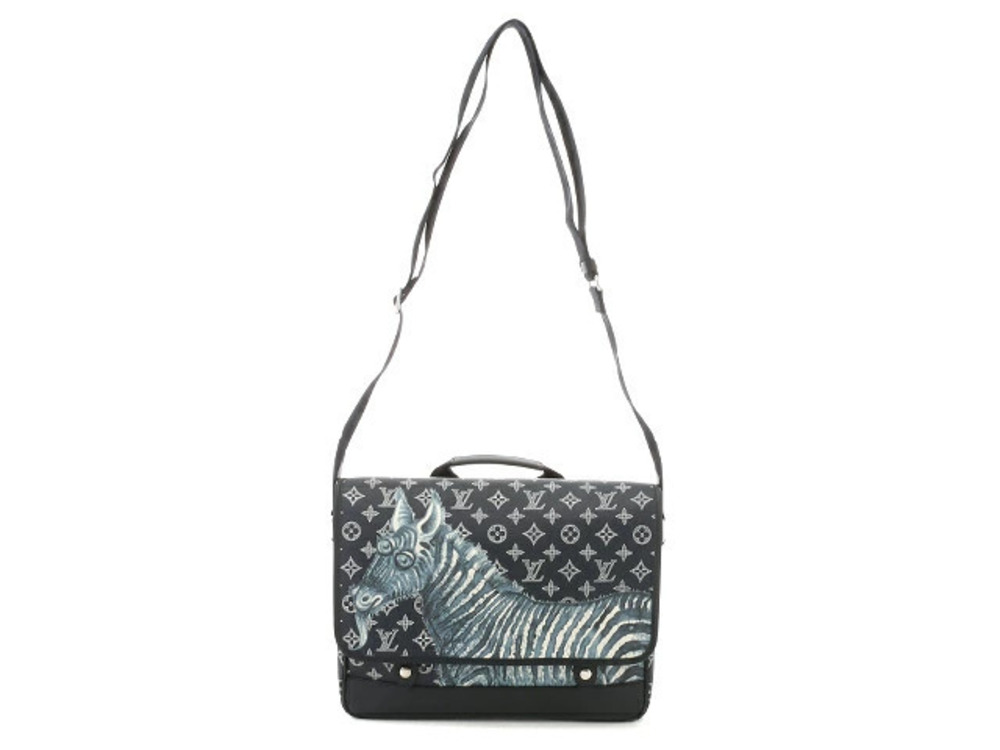 LOUIS VUITTON Messenger Bag Monogram Savannah Zebra Black White